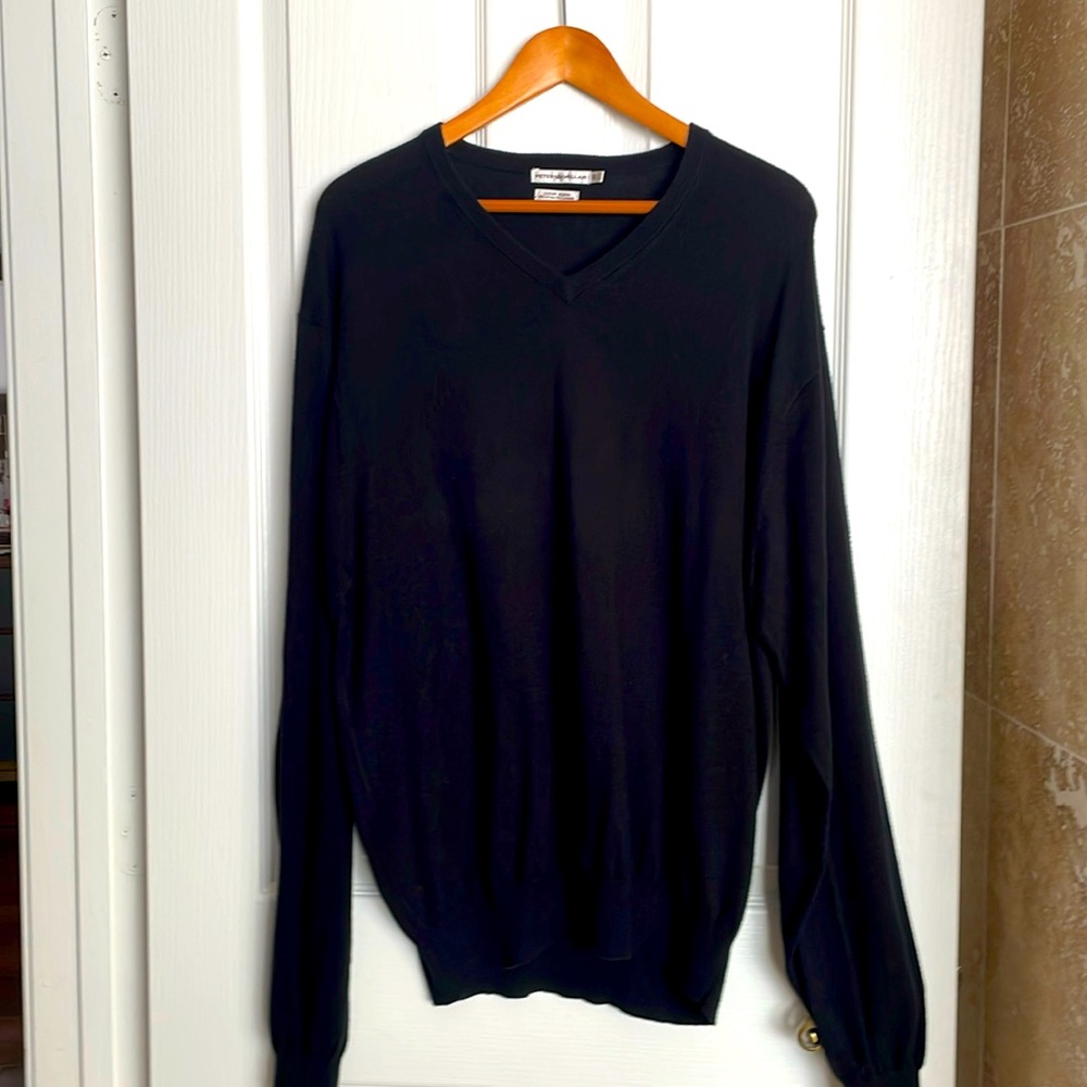 Peter Millar Black V-Neck Sweater